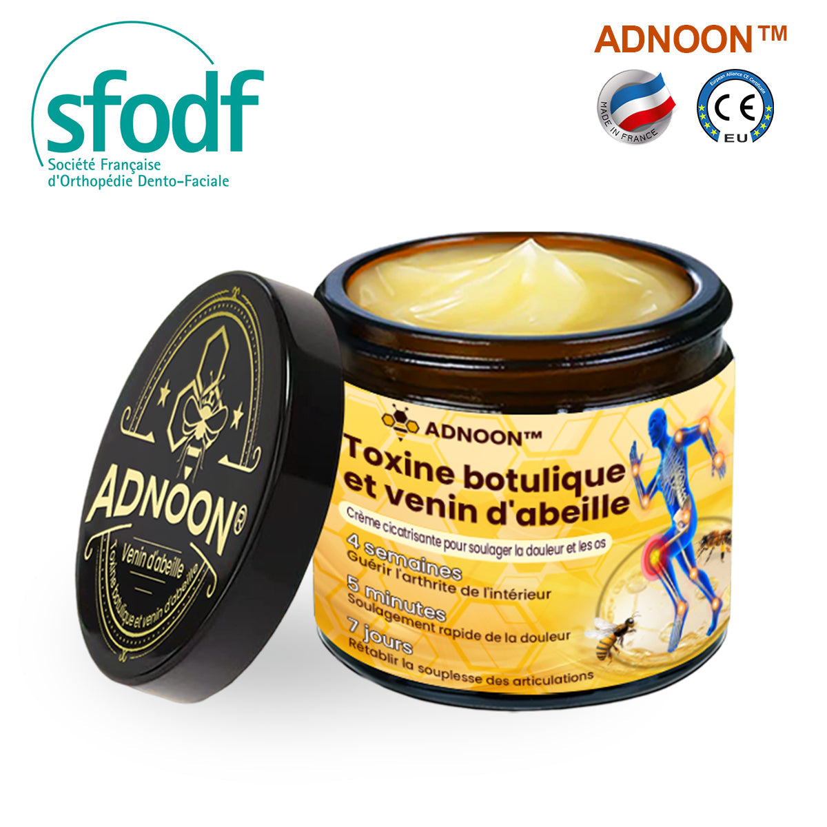 ADNOON® CRÈME DE GUÉRISON DES OS ET DE SOULAGEMENT DE LA DOULEUR AU BOTOX ET VENIN D'ABEILLE