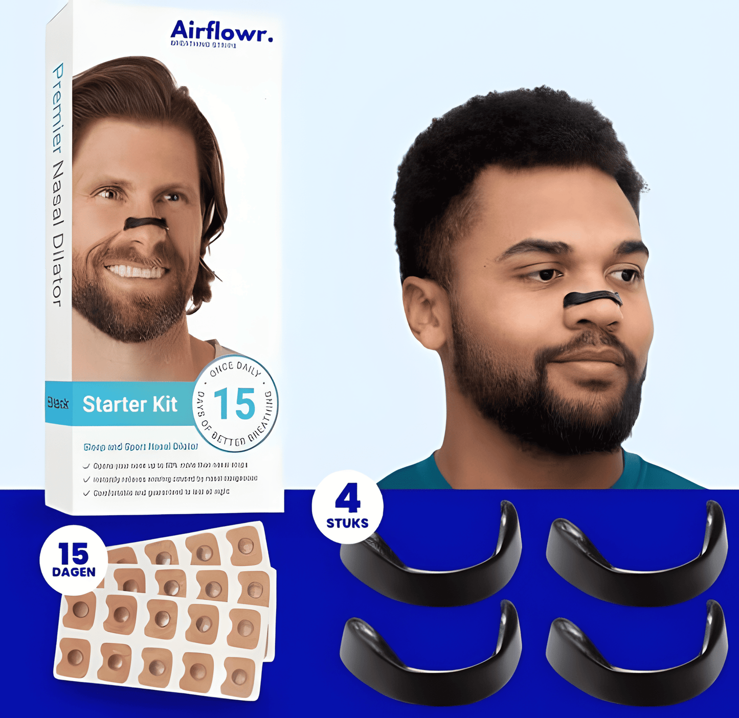 BANDES MAGNÉTIQUES POUR LE NEZ AFIN D'AMÉLIORER LA RESPIRATION ET FAVORISER LE CONFORT