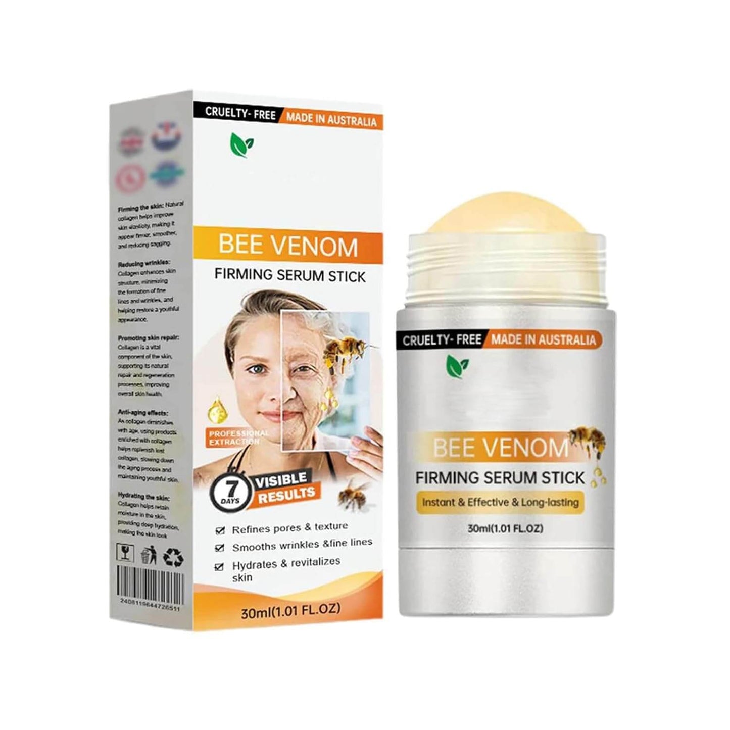 STICK RAFFERMISSANT AU VENIN D'ABEILLE ET COLLAGÈNE – ANTI-ÂGE HYDRATANT NATUREL