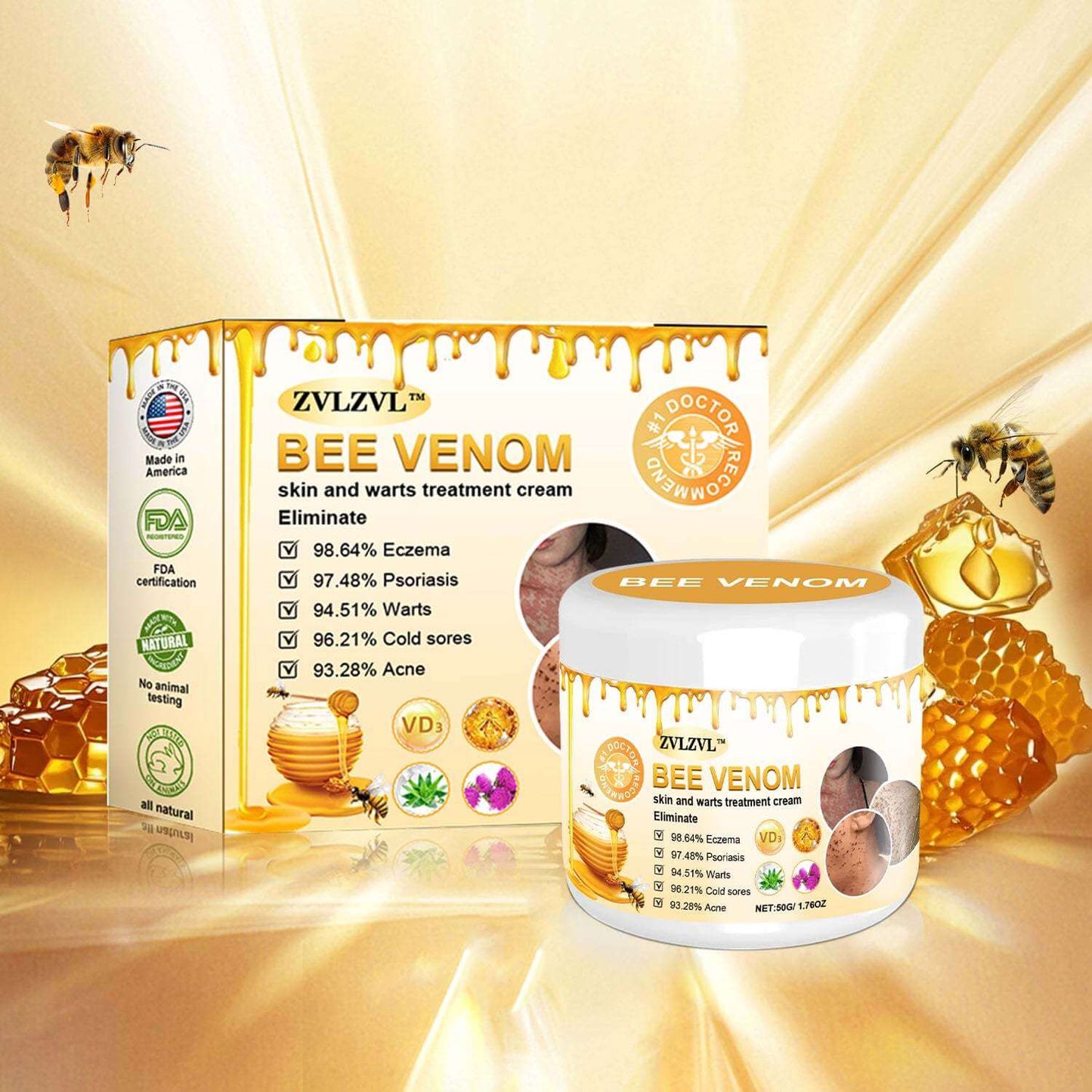 CRÈME AU VENIN D’ABEILLE – RÉPARE, APAISE ET REVITALISE LA PEAU