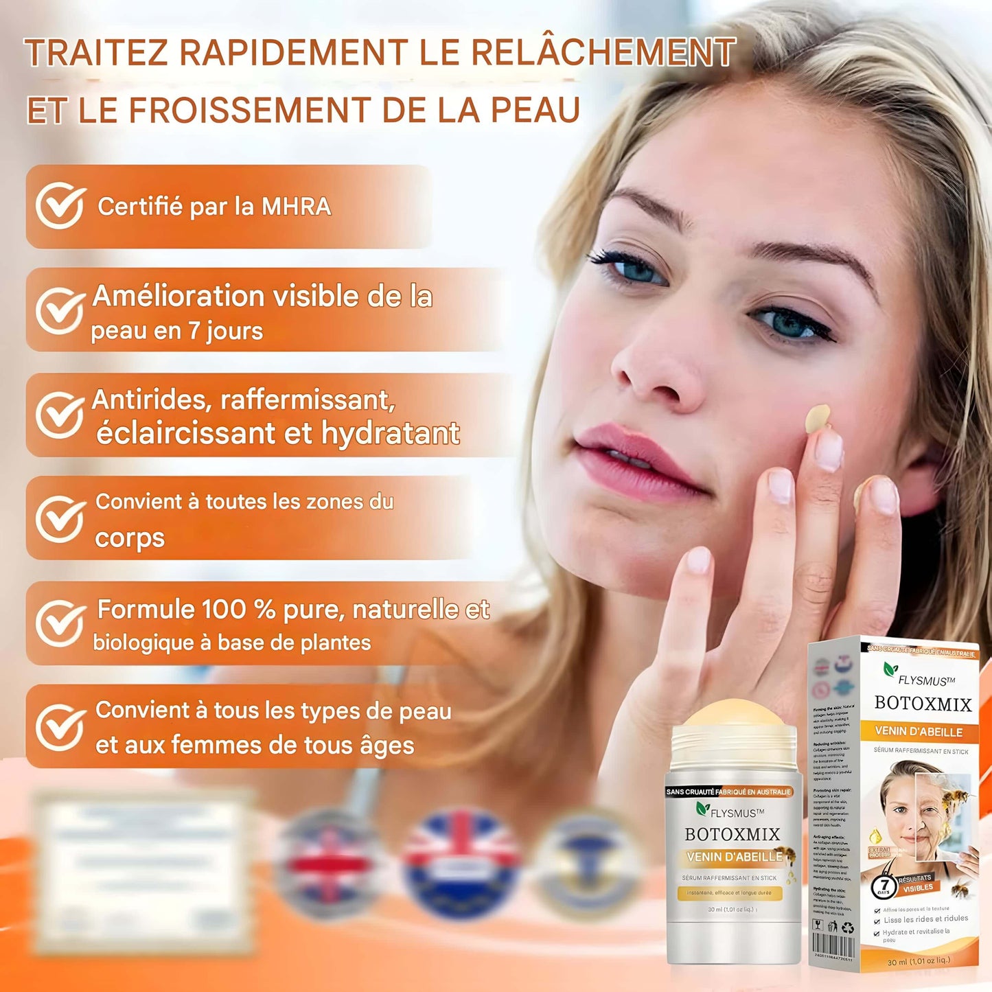 STICK RAFFERMISSANT AU VENIN D'ABEILLE ET COLLAGÈNE – ANTI-ÂGE HYDRATANT NATUREL
