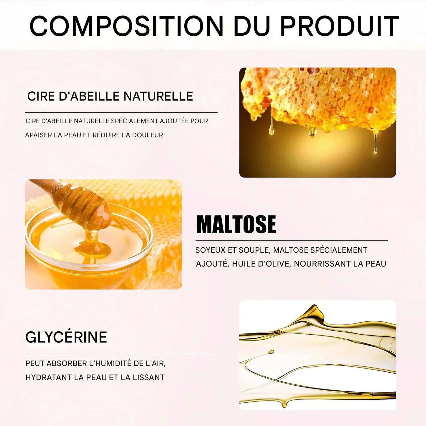 MOUSSE D'ÉPILATION DOUCE À LA CIRE D'ABEILLE - PEAU LISSE ET HYDRATÉE