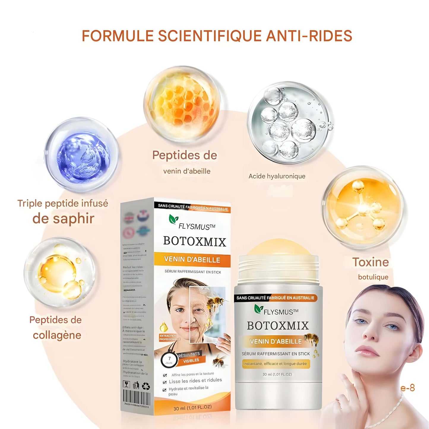 STICK RAFFERMISSANT AU VENIN D'ABEILLE ET COLLAGÈNE – ANTI-ÂGE HYDRATANT NATUREL