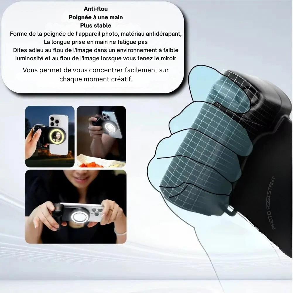 Grip Magnétique Smartphone avec Lumière Led - TELESIN