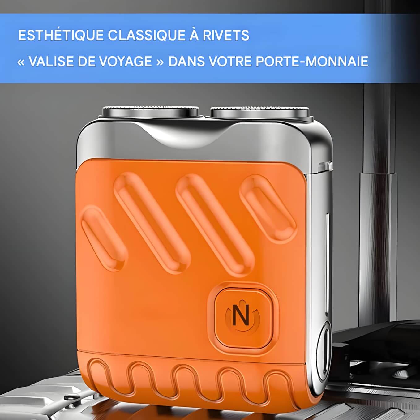 RASOIR ÉLECTRIQUE PORTABLE À DOUBLE ANNEAU – ÉTANCHE, SILENCIEUX ET COMPACT