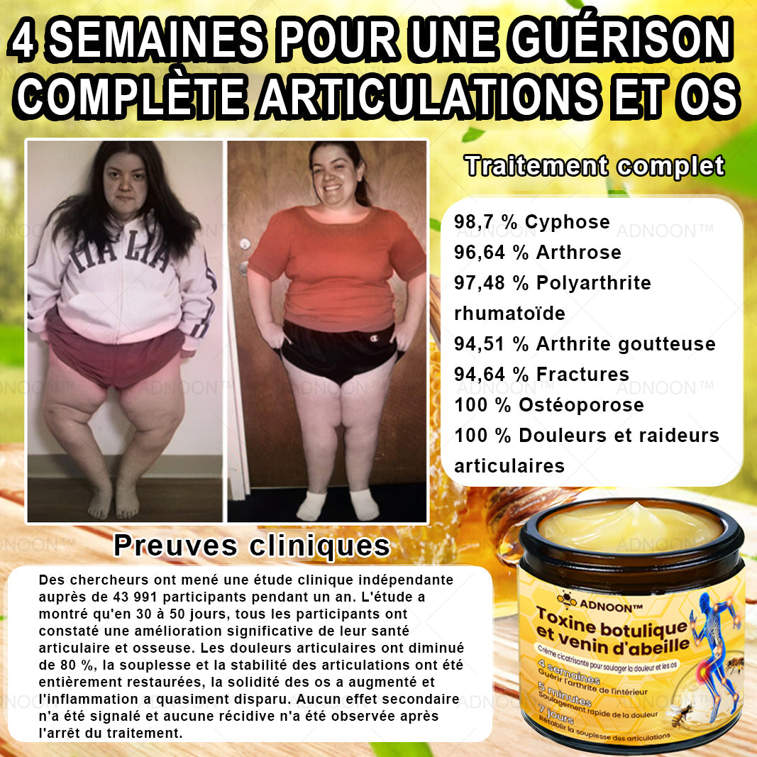 ADNOON® CRÈME DE GUÉRISON DES OS ET DE SOULAGEMENT DE LA DOULEUR AU BOTOX ET VENIN D'ABEILLE