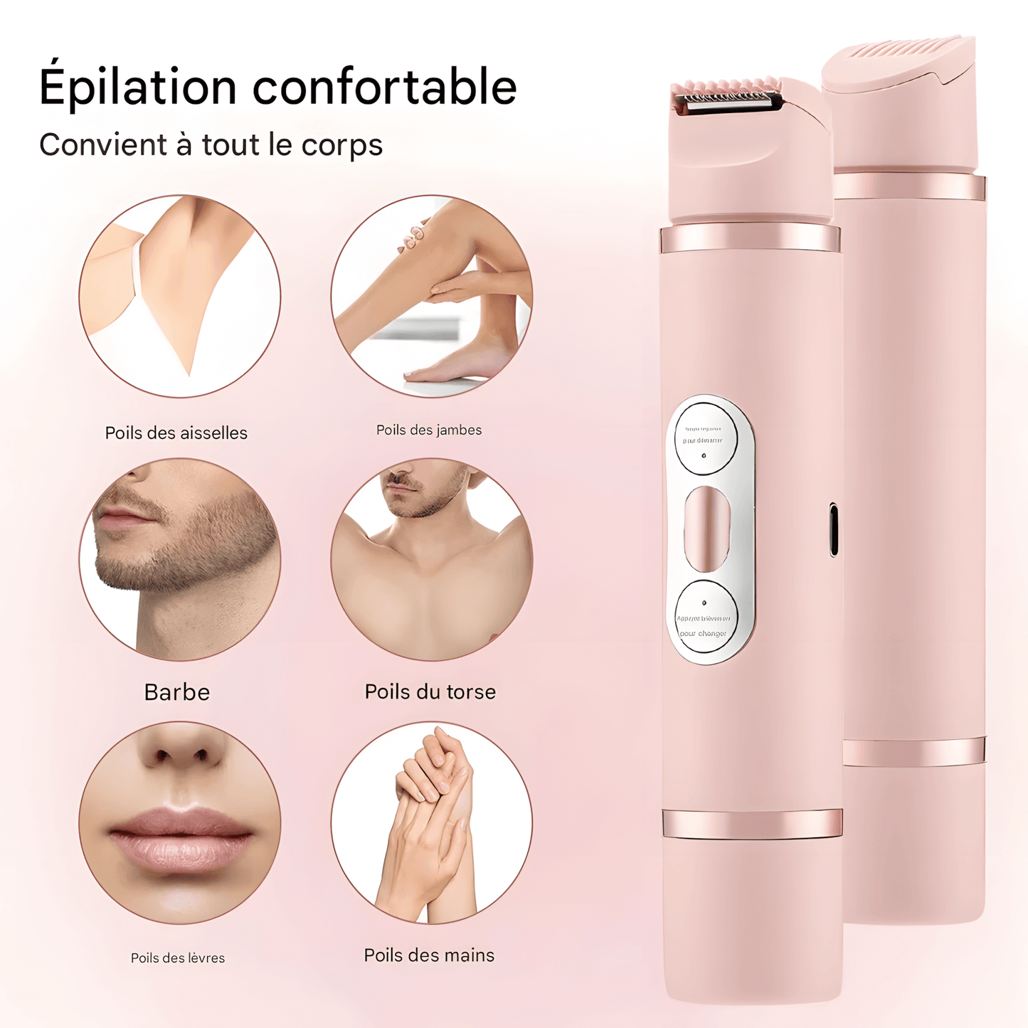 RASOIR ÉLECTRIQUE BIKINIZONE 2-EN-1 RECHARGEABLE – DOUX EFFICACE POUR PEAUX SENSIBLES