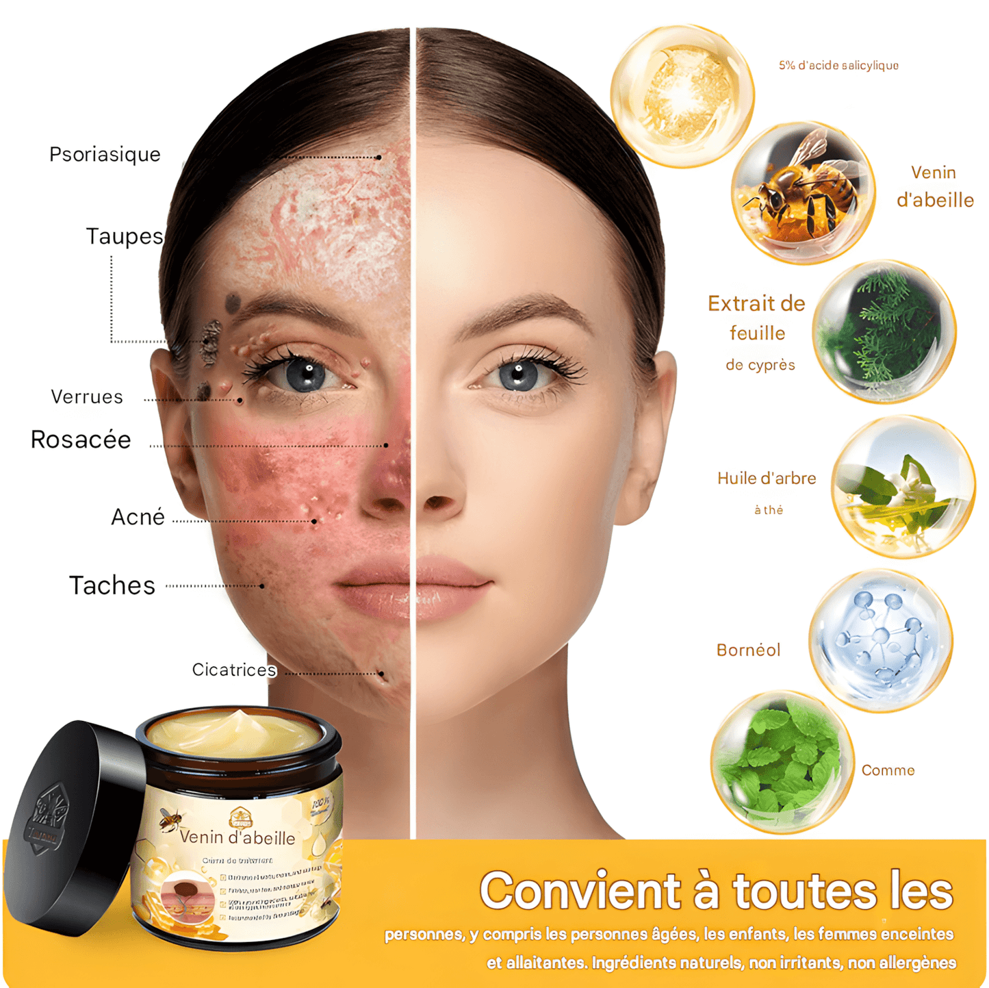 CRÈME AU VENIN D'ABEILLE – RÉVOLUTION SKINCARE POUR UNE PEAU PARFAITE