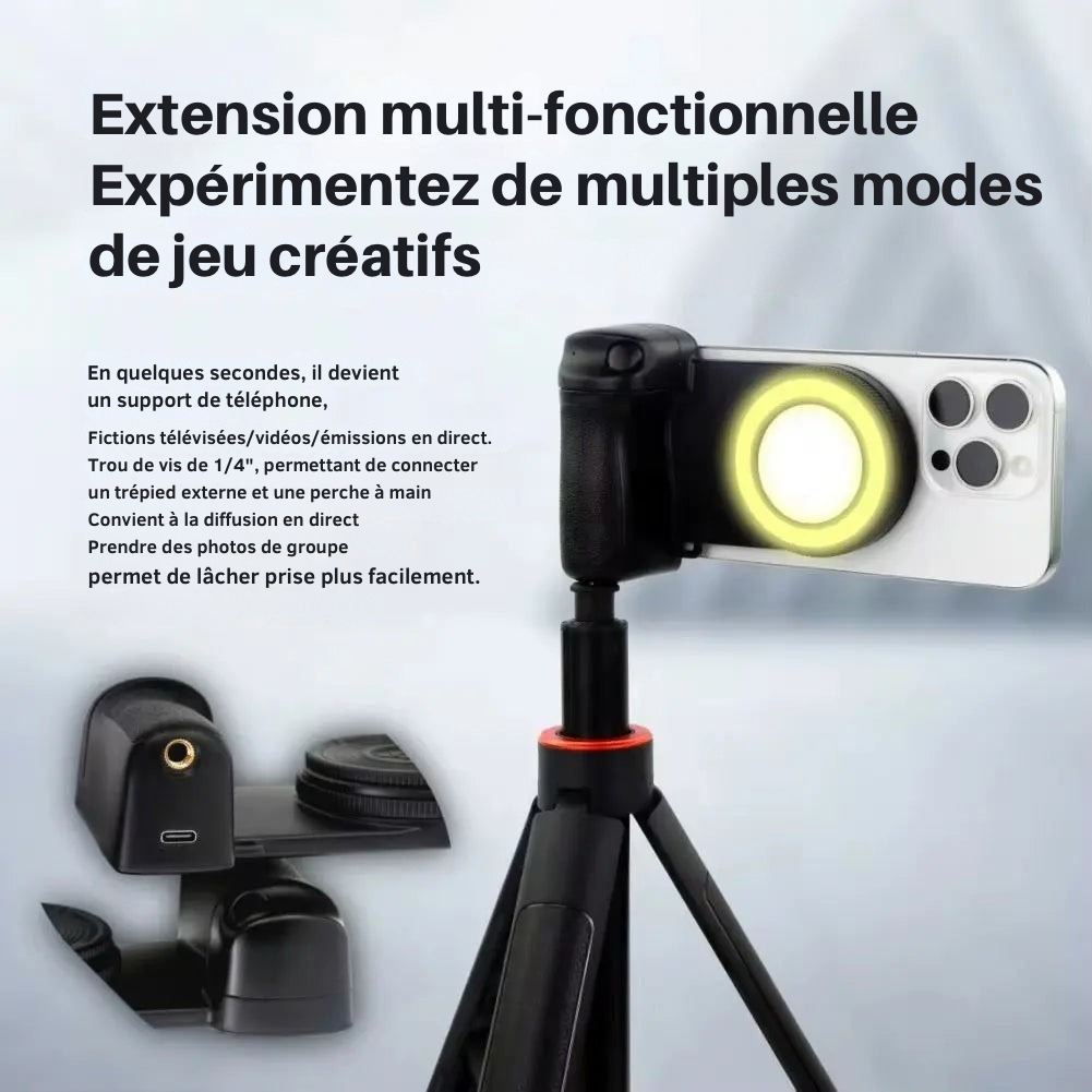 Grip Magnétique Smartphone avec Lumière Led - TELESIN