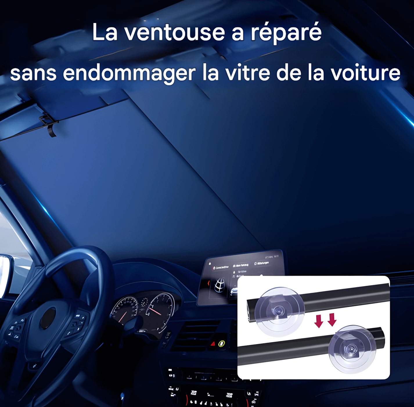 PARE-SOLEIL RÉTRACTABLE AUTOMATIQUE POUR VOITURE – PROTECTION UV 99% INSTALLATION EXPRESS