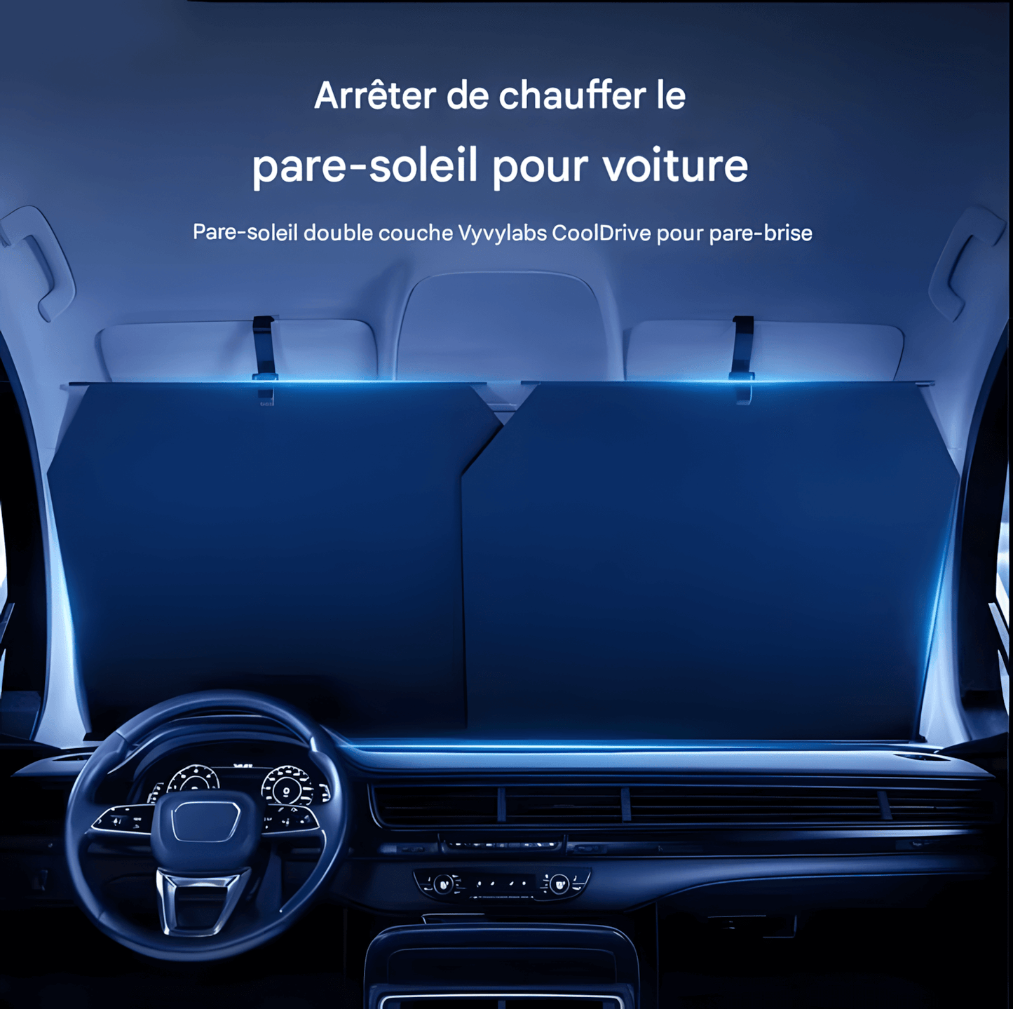 PARE-SOLEIL RÉTRACTABLE AUTOMATIQUE POUR VOITURE – PROTECTION UV 99% INSTALLATION EXPRESS