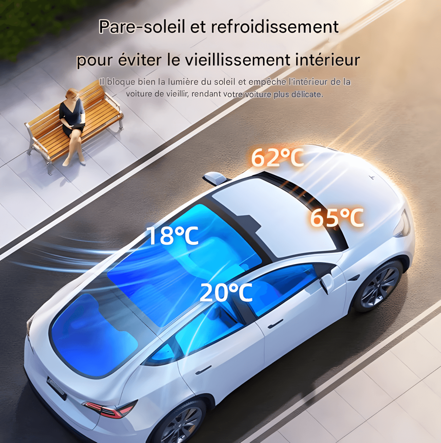 PARE-SOLEIL RÉTRACTABLE AUTOMATIQUE POUR VOITURE – PROTECTION UV 99% INSTALLATION EXPRESS