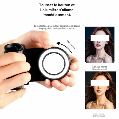 Grip Magnétique Smartphone avec Lumière Led - TELESIN