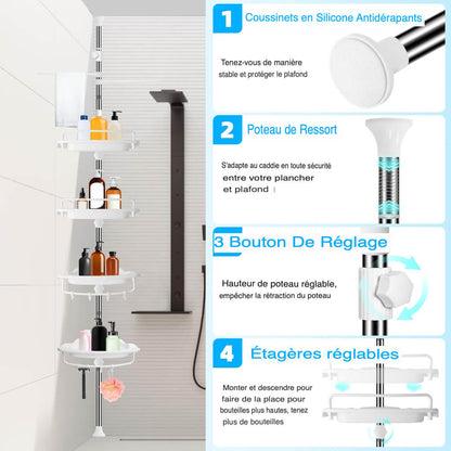 Storix™ - Étagère de Douche Réglable et Anticorrosion