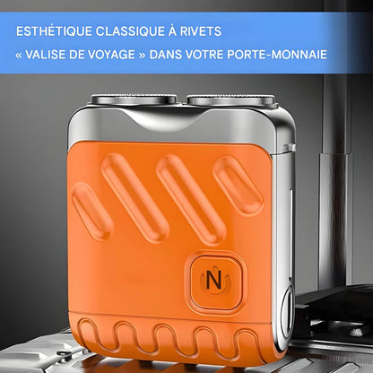 RASOIR ÉLECTRIQUE PORTABLE À DOUBLE ANNEAU – ÉTANCHE, SILENCIEUX ET COMPACT