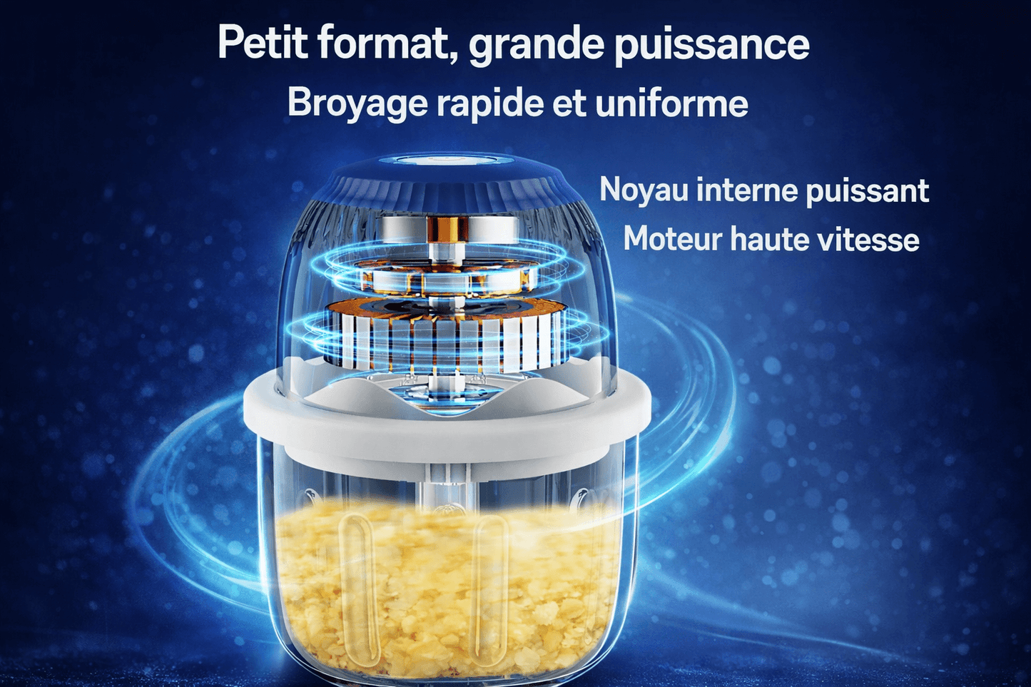 MINI HACHOIR ÉLECTRIQUE SANS FIL USB-C – ULTRA RAPIDE & MULTIFONCTION