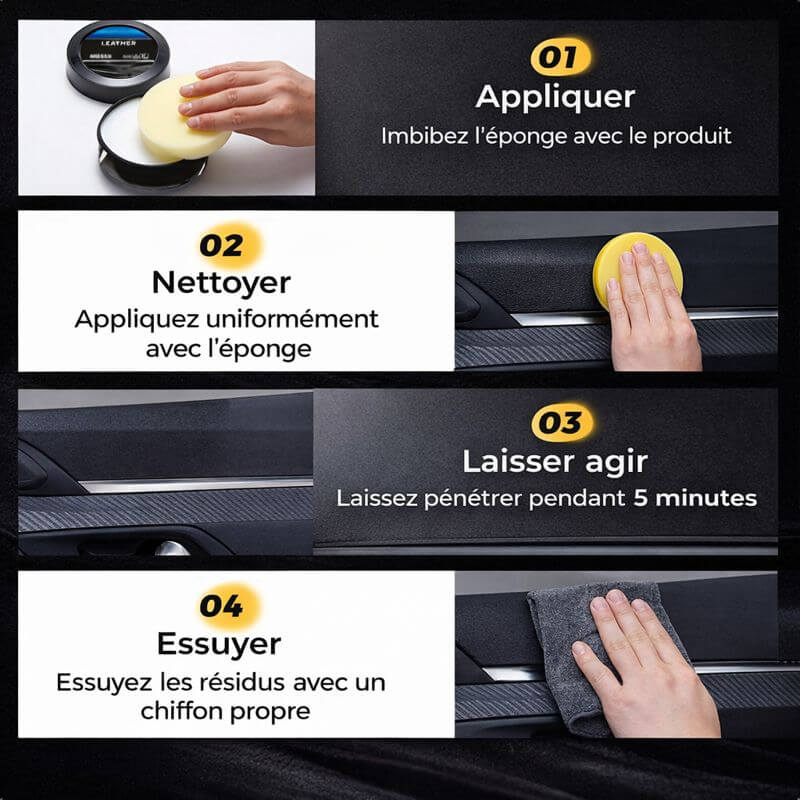 SOIN COMPLET DU CUIR 4-EN-1 POUR UN RÉSULTAT COMME NEUF
